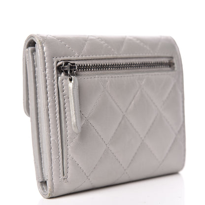 Chanel Aged Calfskin Quilted Reissue Compact Wallet Grey 3 of 13