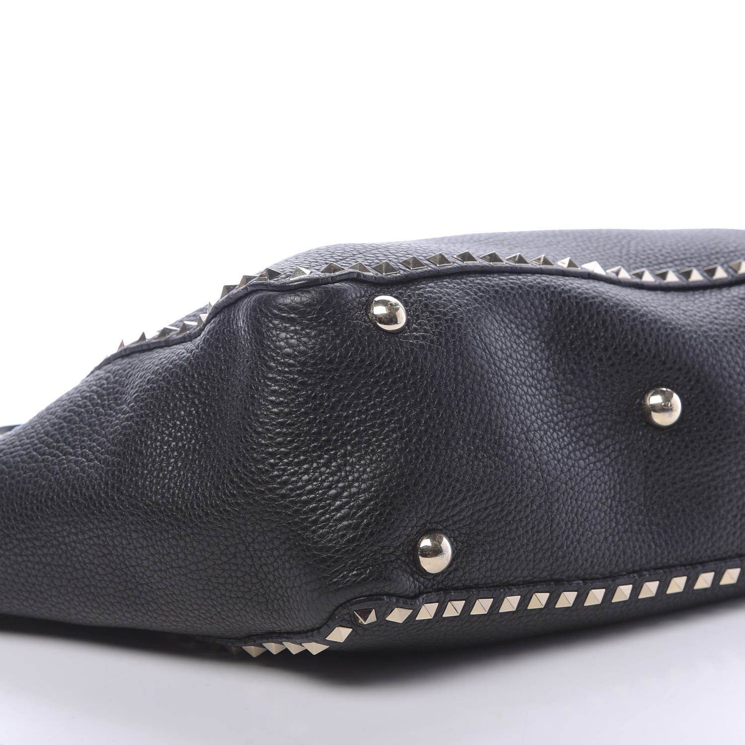 Valentino Garavani Pebbled Calfskin Medium Rockstud Tote Black 9 of 10
