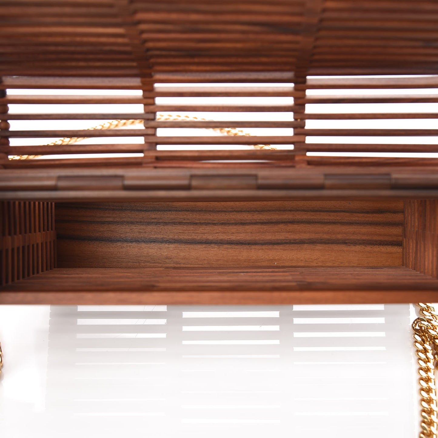 Wood Small Monogram Kate Box Bag Brown