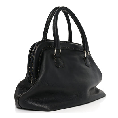 Fendi Calfskin Romano Selleria Adele 1328 Bag Black 3 of 13
