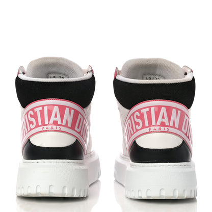 Christian Dior Nylon Calfskin Womens D-Player High Top Sneakers 39 Pink 6 of 14