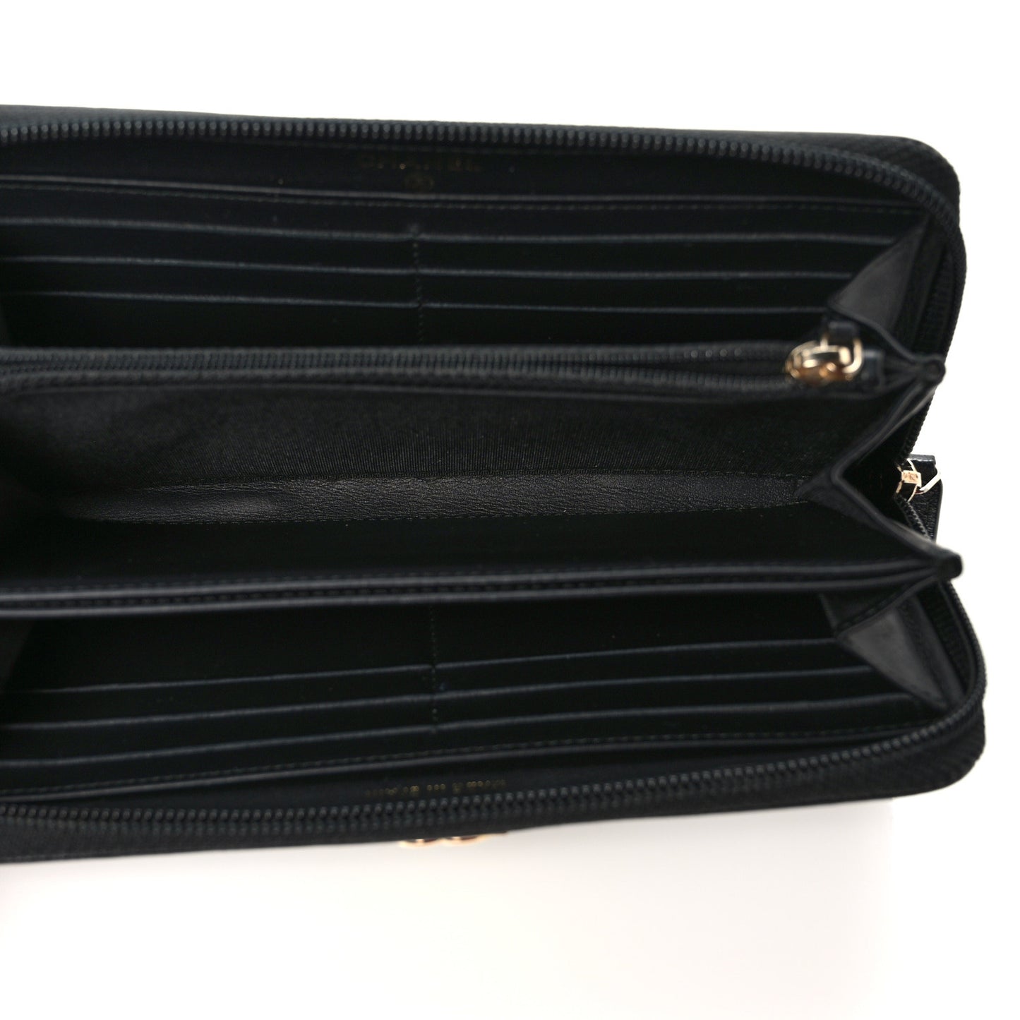 Caviar Quilted Boy Long Zip Around Wallet Black