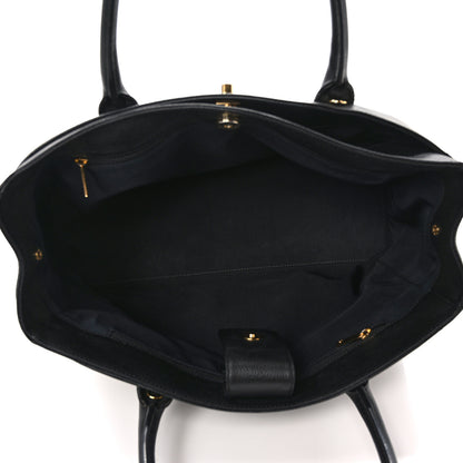Chanel Calfskin Cerf Executive Shopper Tote Black 6 of 13
