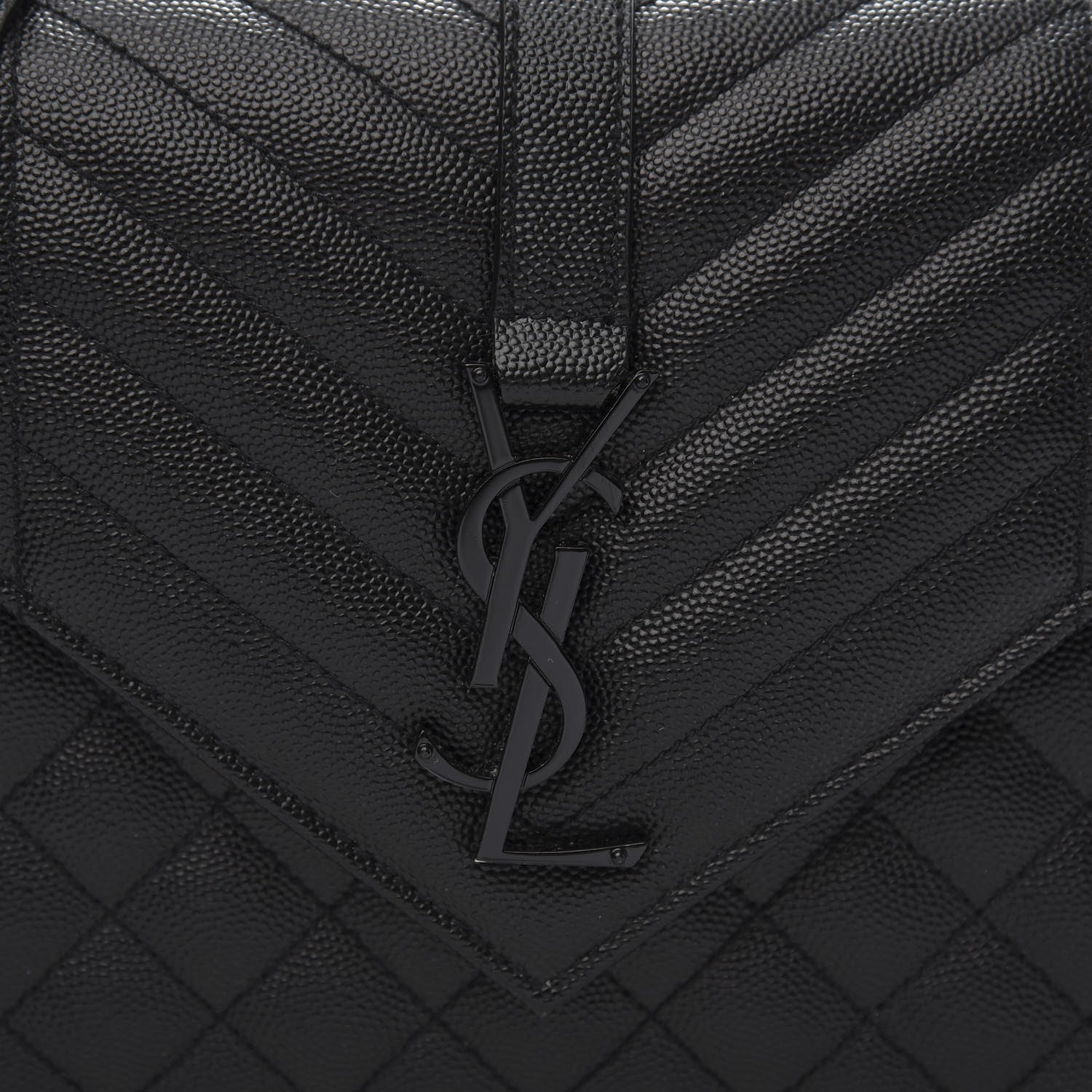 Saint Laurent Grain De Poudre Textured Mixed Matelasse Triquilt Medium Monogram Satchel Black 9 of 15