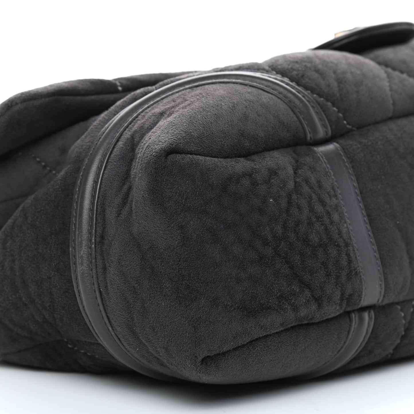 Microsuede Quilted Rodeo Drive Flap Grey