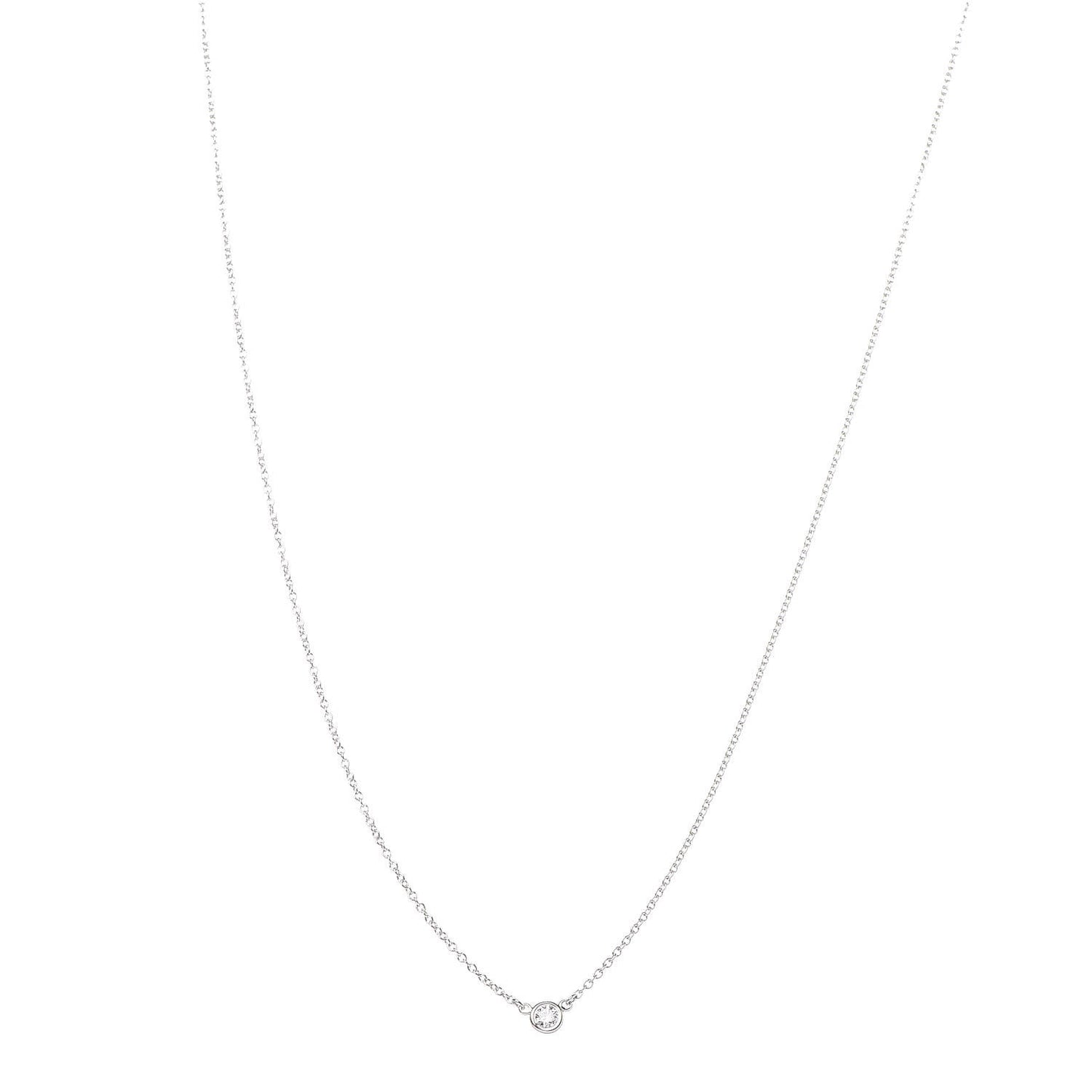 Platinum Diamond .08ct Elsa Peretti Diamonds by the Yard Pendant Necklace