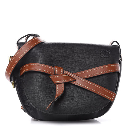 Loewe Grained Calfskin Small Gate Crossbody Bag Pecan Black 1 of 11