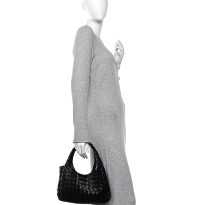 Bottega Veneta Nappa Intrecciato Small Campana Shoulder Bag Black 2 of 9