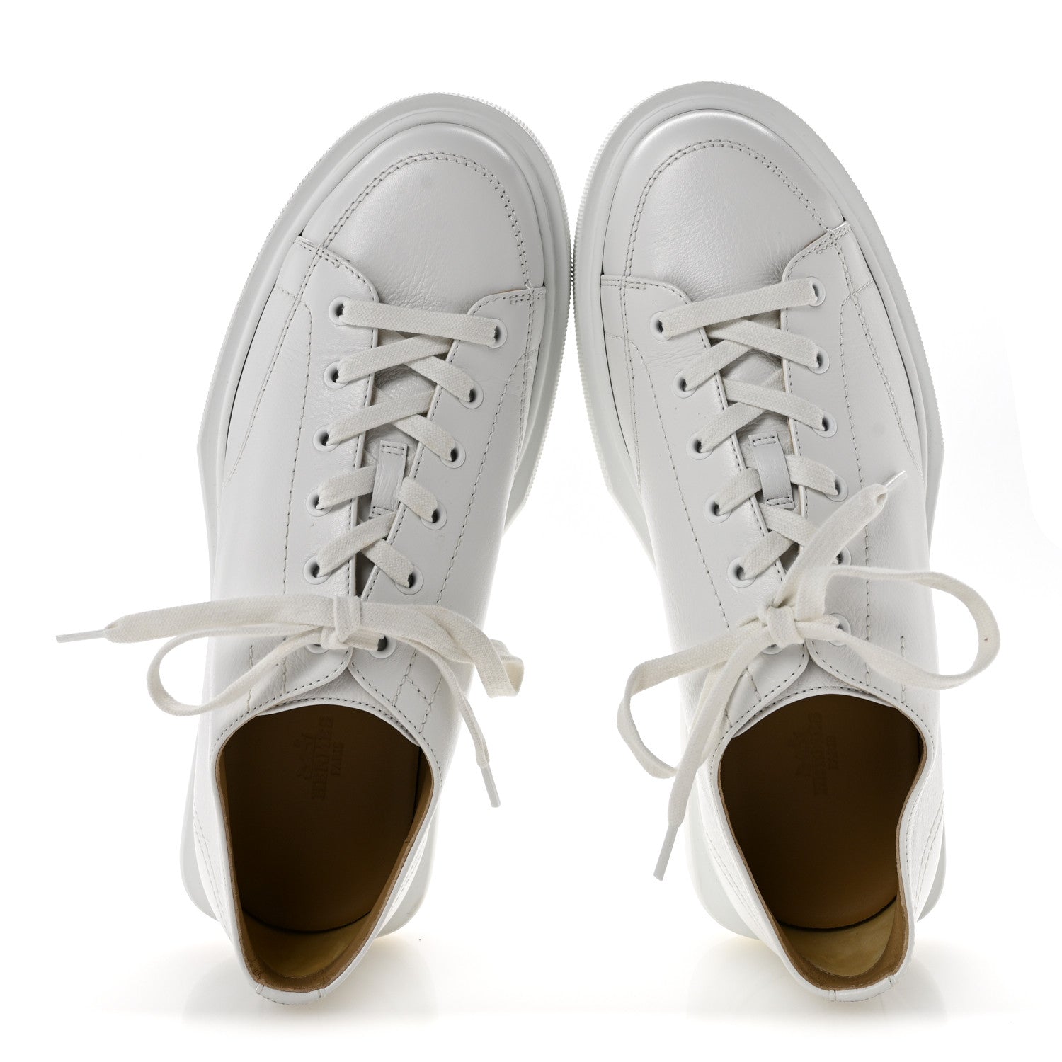 Hermes Calfskin Mens Haru Derby Sneakers 42 White 2 of 10