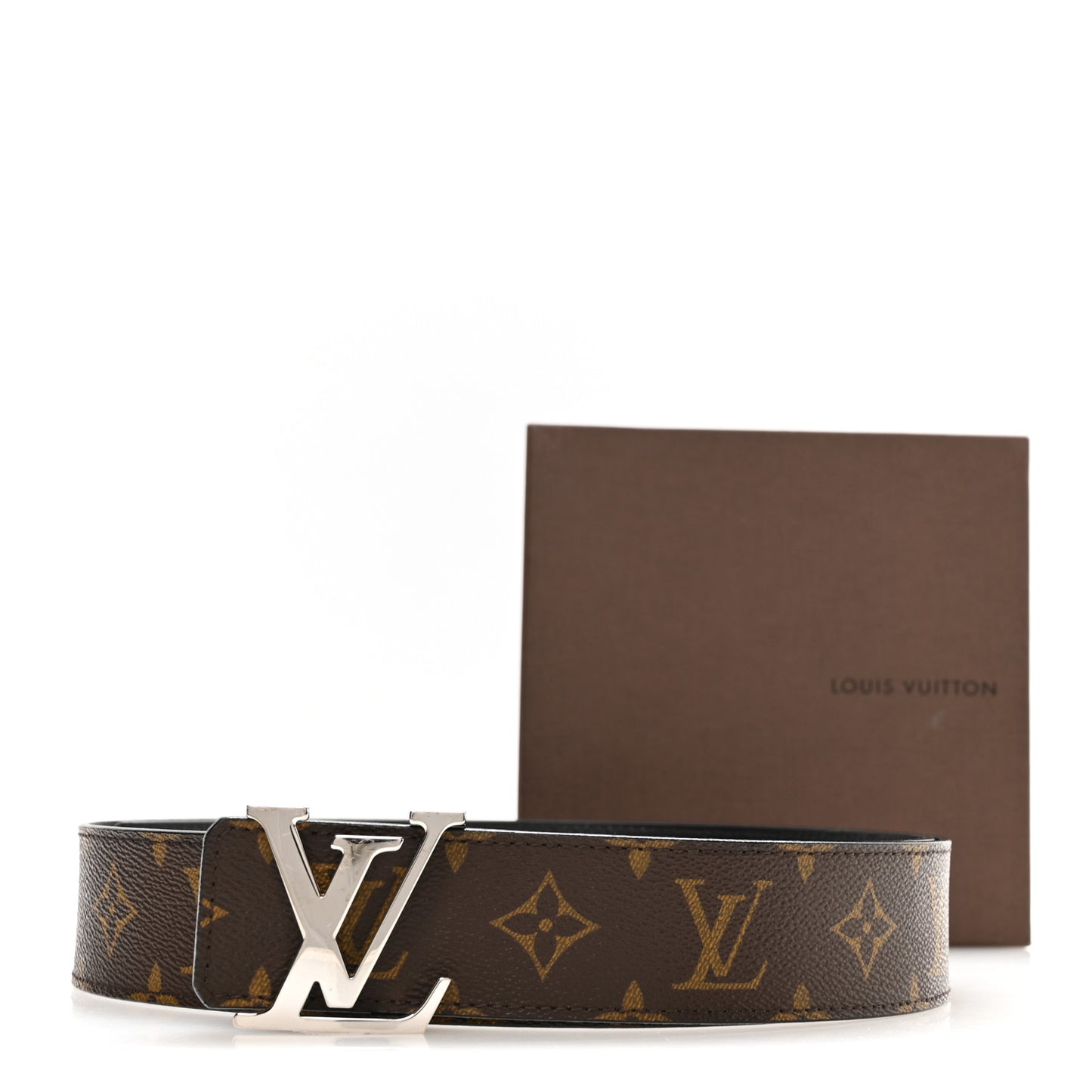 Calfskin Monogram 40mm LV Initiales Reversible Belt 105 42 Black
