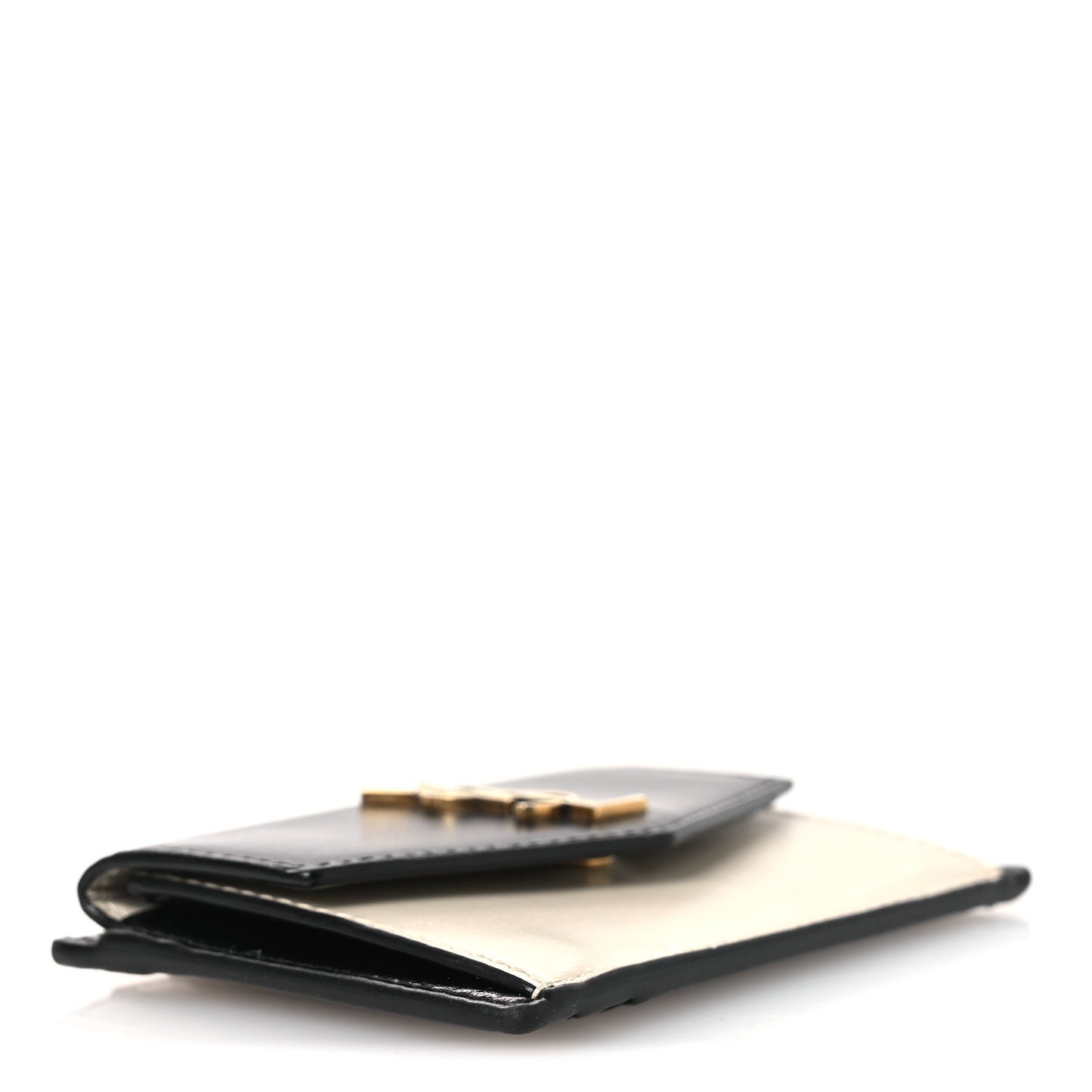 Calfskin Uptown Monogram Card Case Black Crema