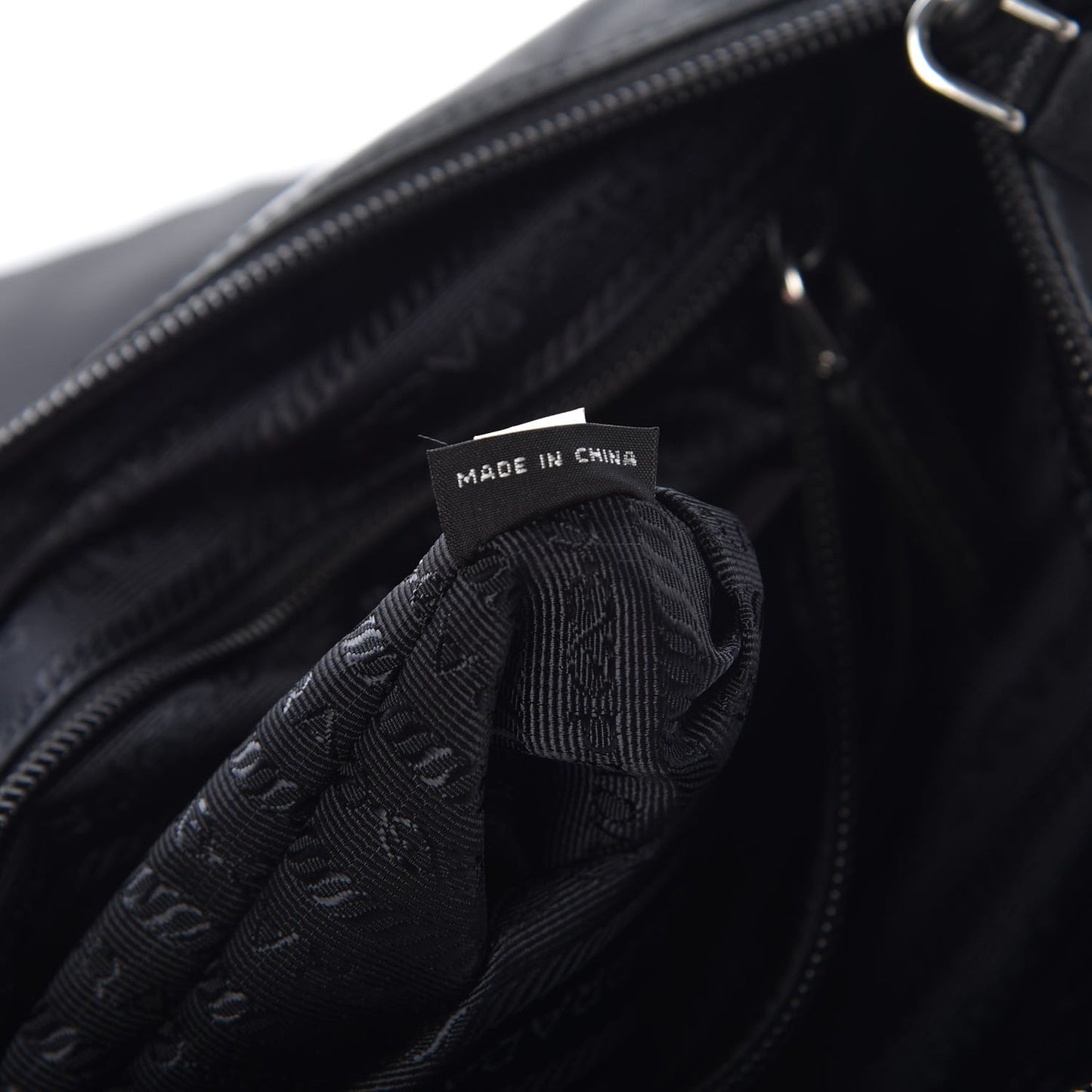 Nylon Saffiano Flat Messenger Bag Black