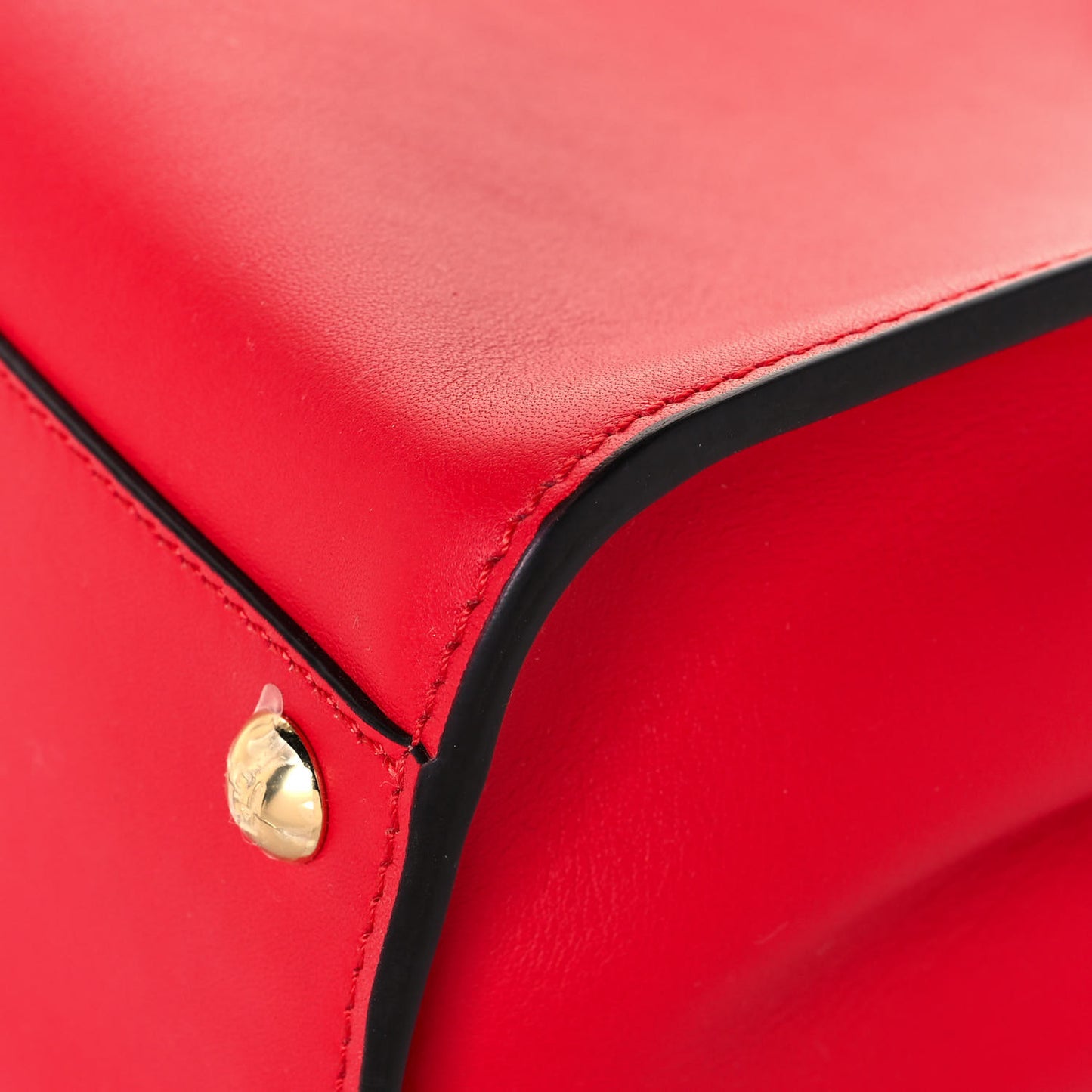 Vitello Seta Canvas FF Embroidered Mini Peekaboo Iconic Satchel Rosso Cardinale Multicolor