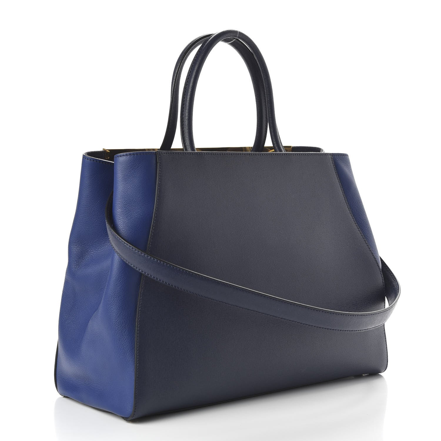 Fendi Vitello Elite Regular 2Jours Tote Blue 3 of 10