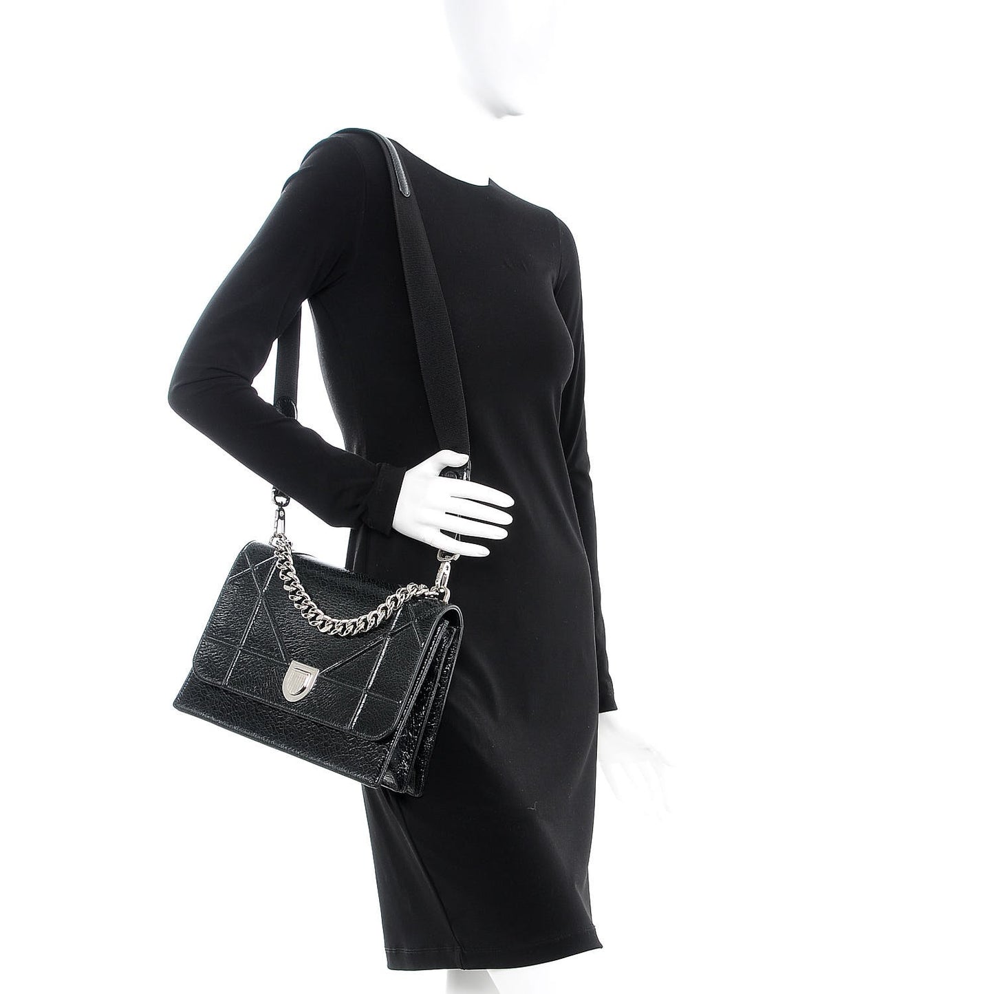 Ceramic Effect Deerskin Diorama Satchel Black