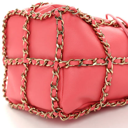 Chanel Lambskin Bucket Chain Drawstring Bag Pink 10 of 10