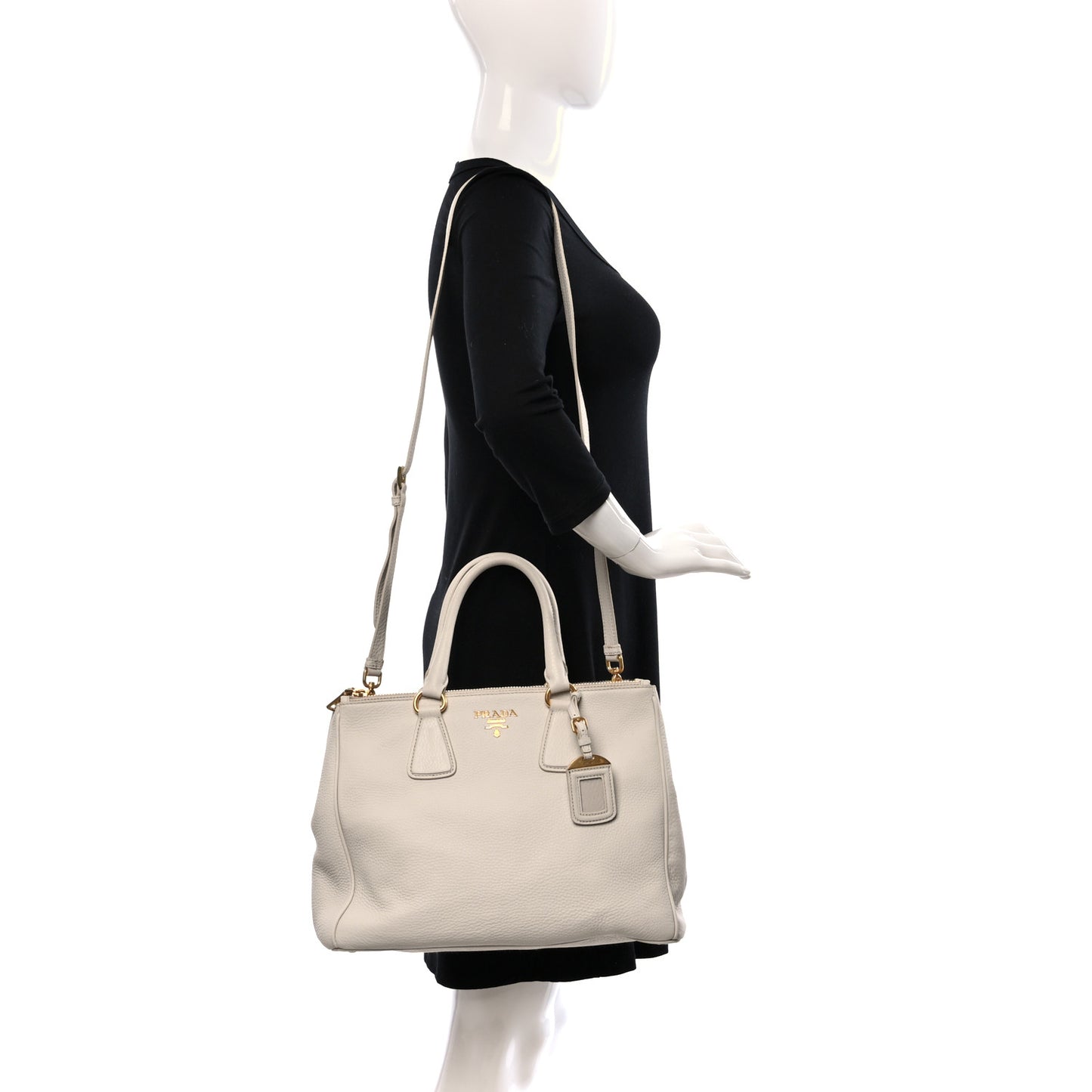 Vitello Daino Large Double Zip Tote Talco