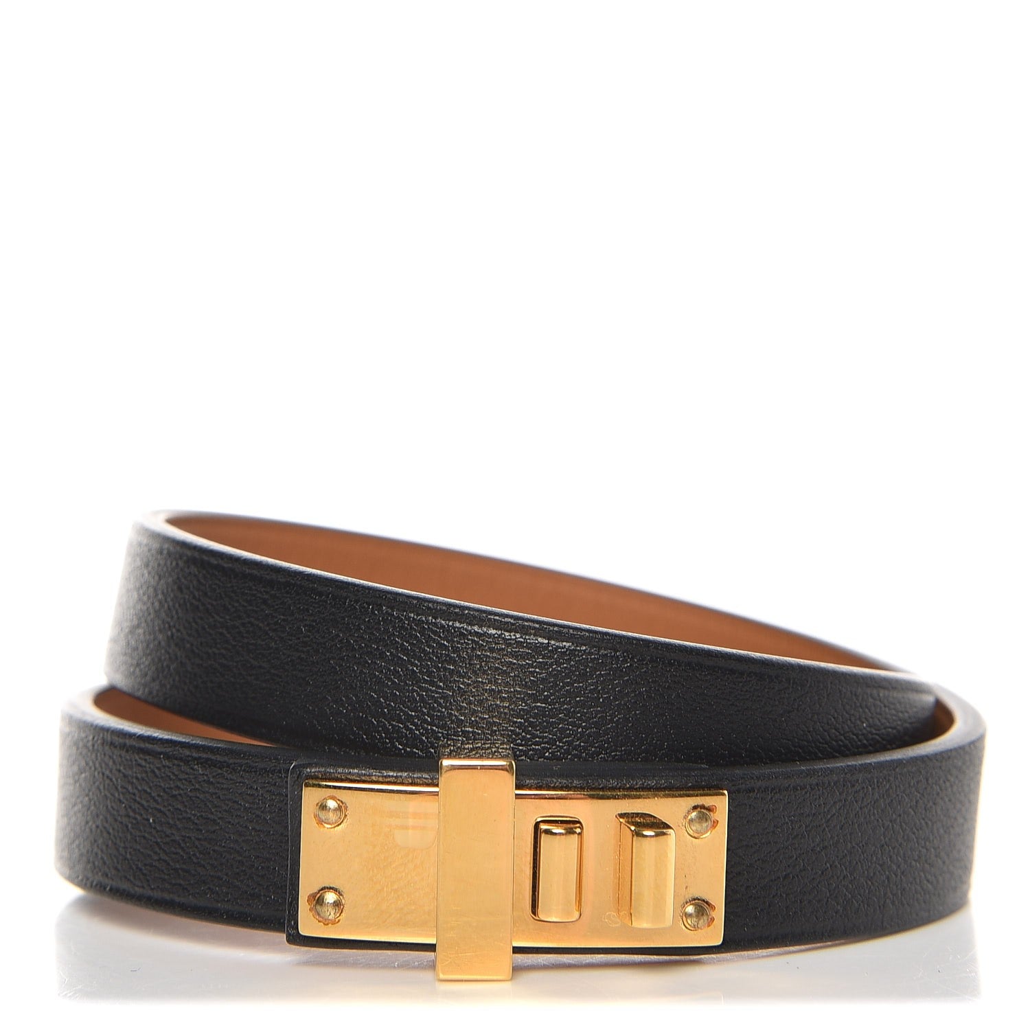 Hermes Swift Mini Dog Double Tour Bracelet T4 Black 1 of 7