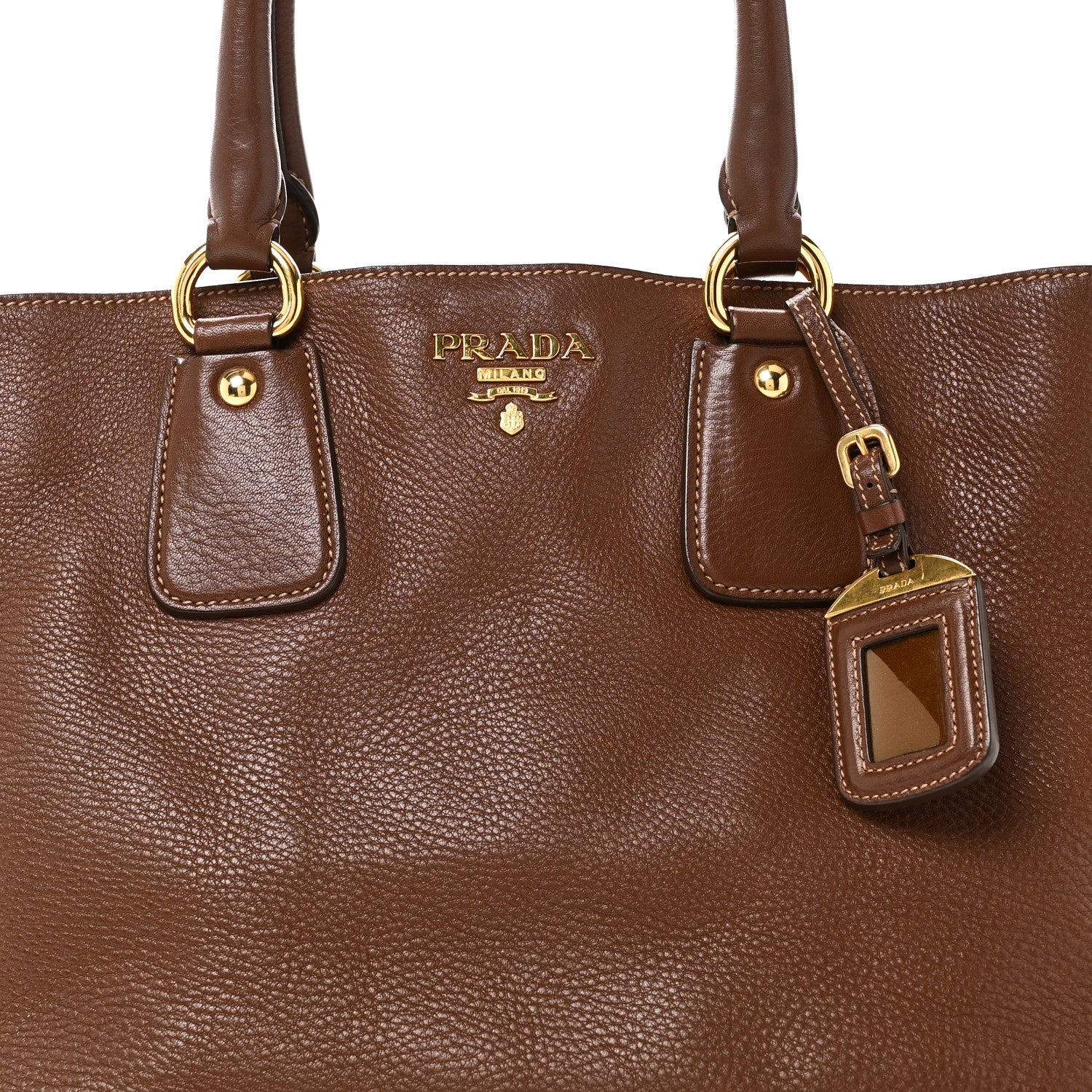 Prada Vitello Daino Tote Palissandro 7 of 9