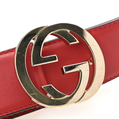 Gucci Moon Calfskin Interlocking G 37mm Belt 110 44 Vibrant Red 6 of 6
