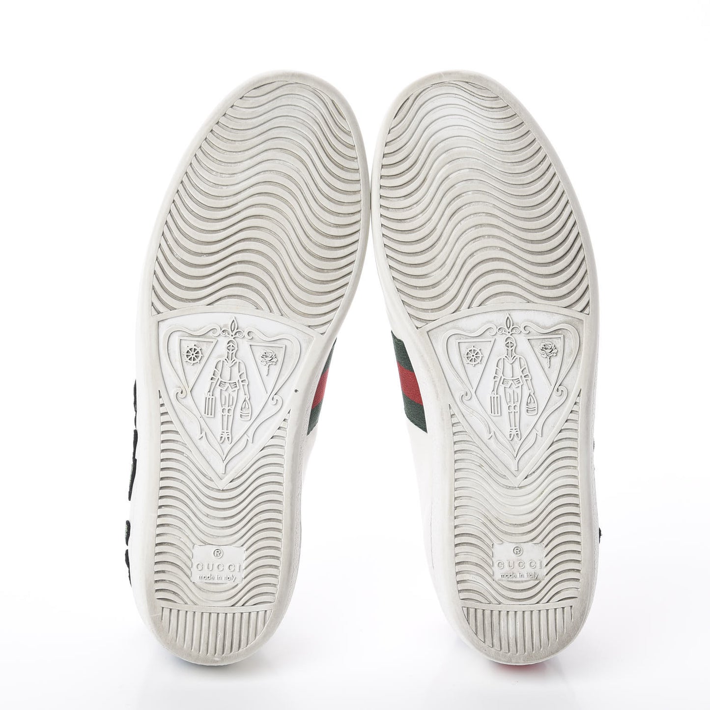Calfskin Web Floral Embroidered Womens Ace Sneakers 38.5 White