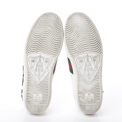 Gucci Calfskin Web Floral Embroidered Womens Ace Sneakers 38.5 White 7 of 7