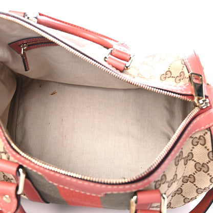 Gucci Monogram Vintage Web Medium Boston Pink 4 of 5
