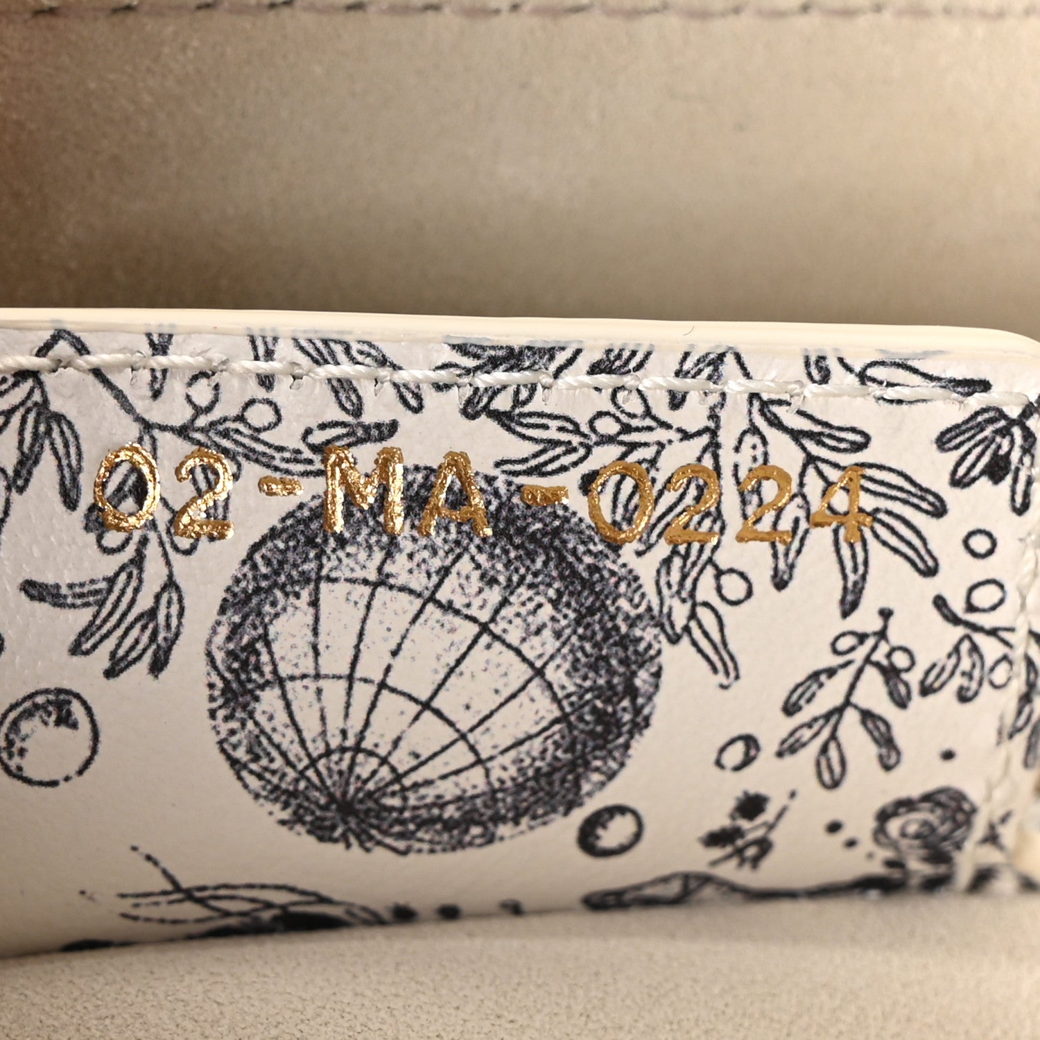 Christian Dior Calfskin Le Soleil Print Saddle Bag With Strap White Black 7 of 10