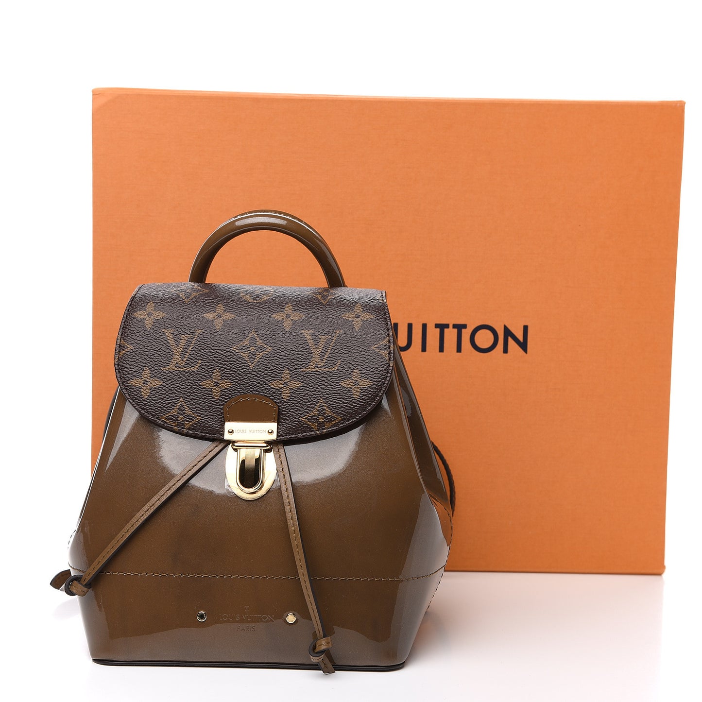 Patent Monogram Hot Springs Backpack Vert Bronze