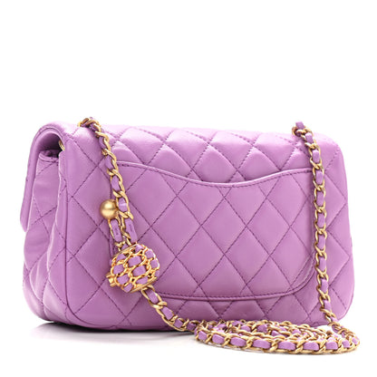 Chanel Lambskin Quilted Mini Rectangular Pearl Crush Flap Purple 2 of 9