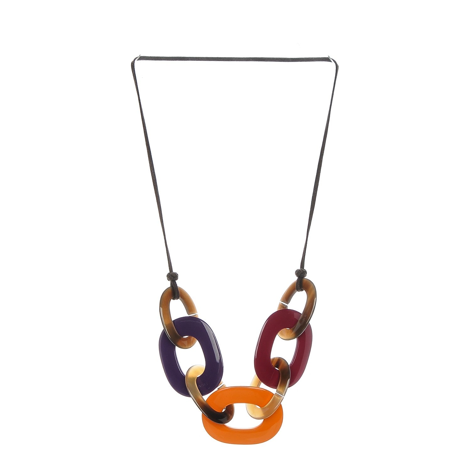 Hermes Lacquered Wood Buffalo Horn Karamba Necklace 3 of 5