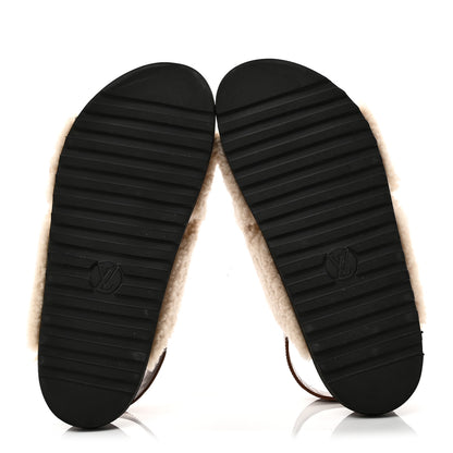 Louis Vuitton Shearling Paseo Flat Comfort Sandal 38.5 Nude 7 of 10