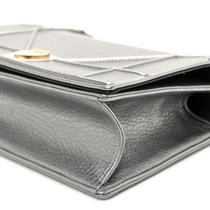 Christian Dior Metallic Grained Calfskin Medium Diorama Flap Bag Steel 10 of 12