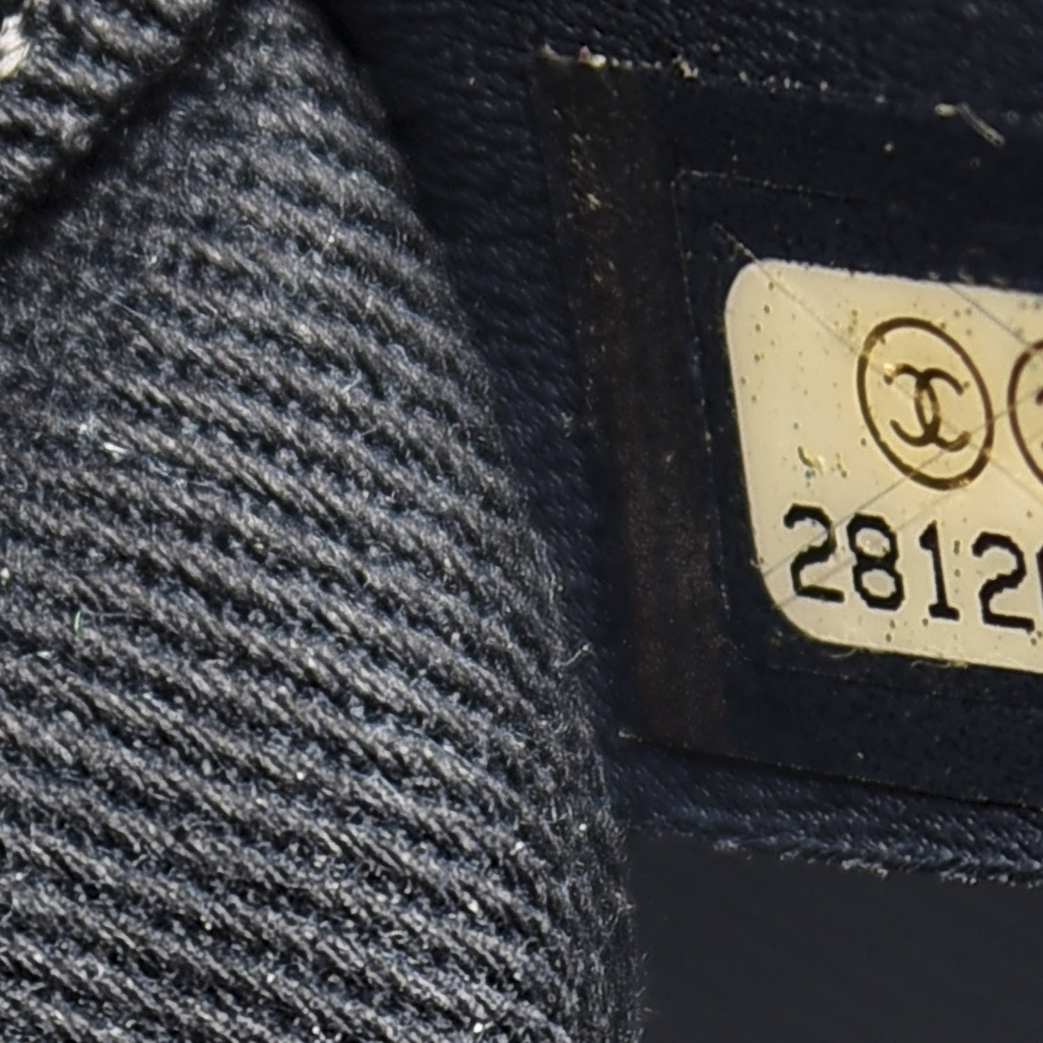 Chanel Lurex Canvas Small Deauville Tote Navy Blue Gold 6 of 11