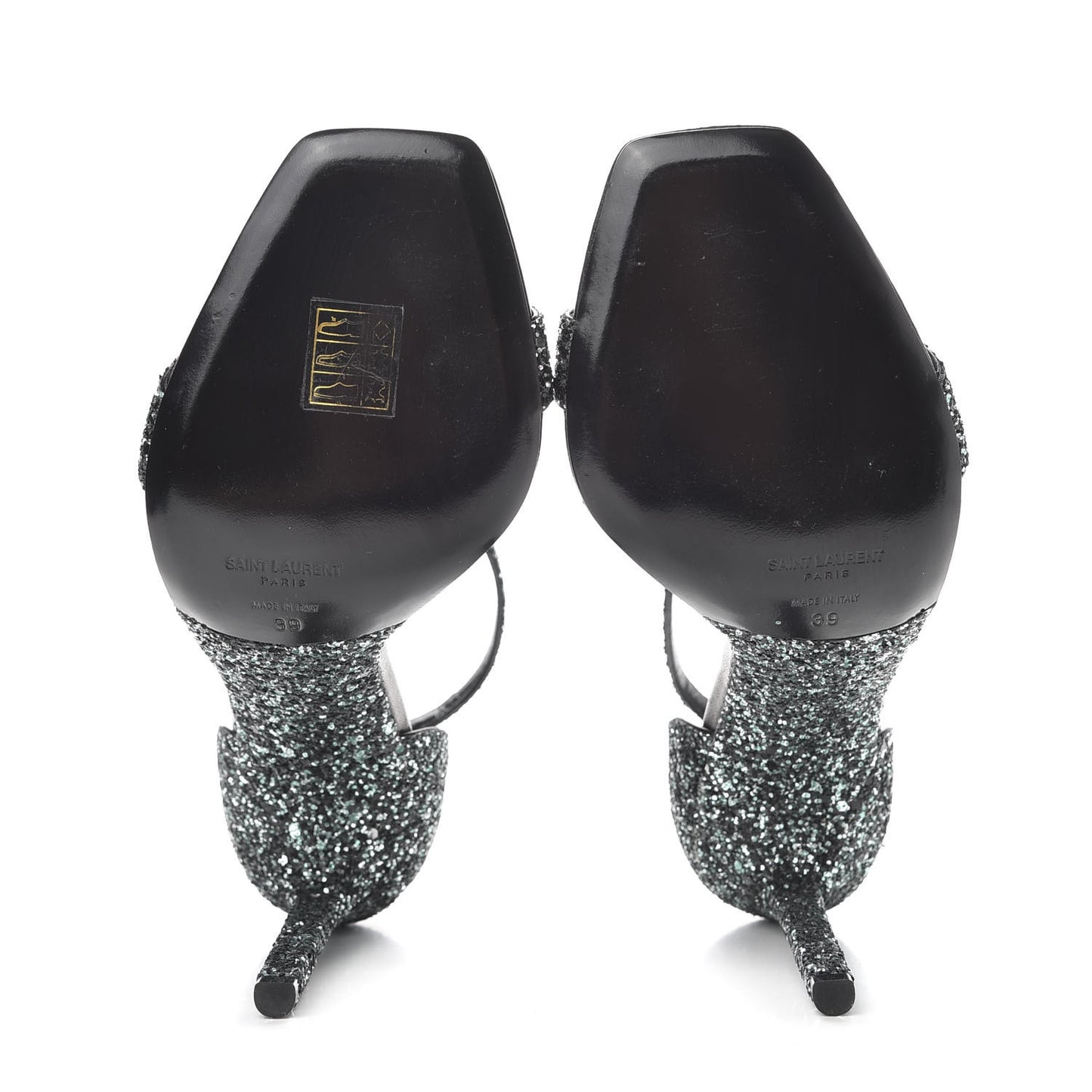 Glitter Amber 105 Ankle Strap Sandals 39 Black