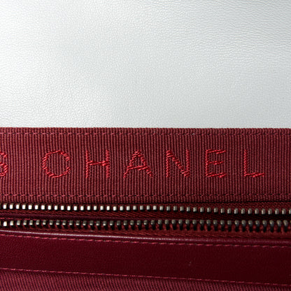 Chanel Shiny Lambskin Quilted Large Burgundy Rocks Flap Light Grey 6 of 12
