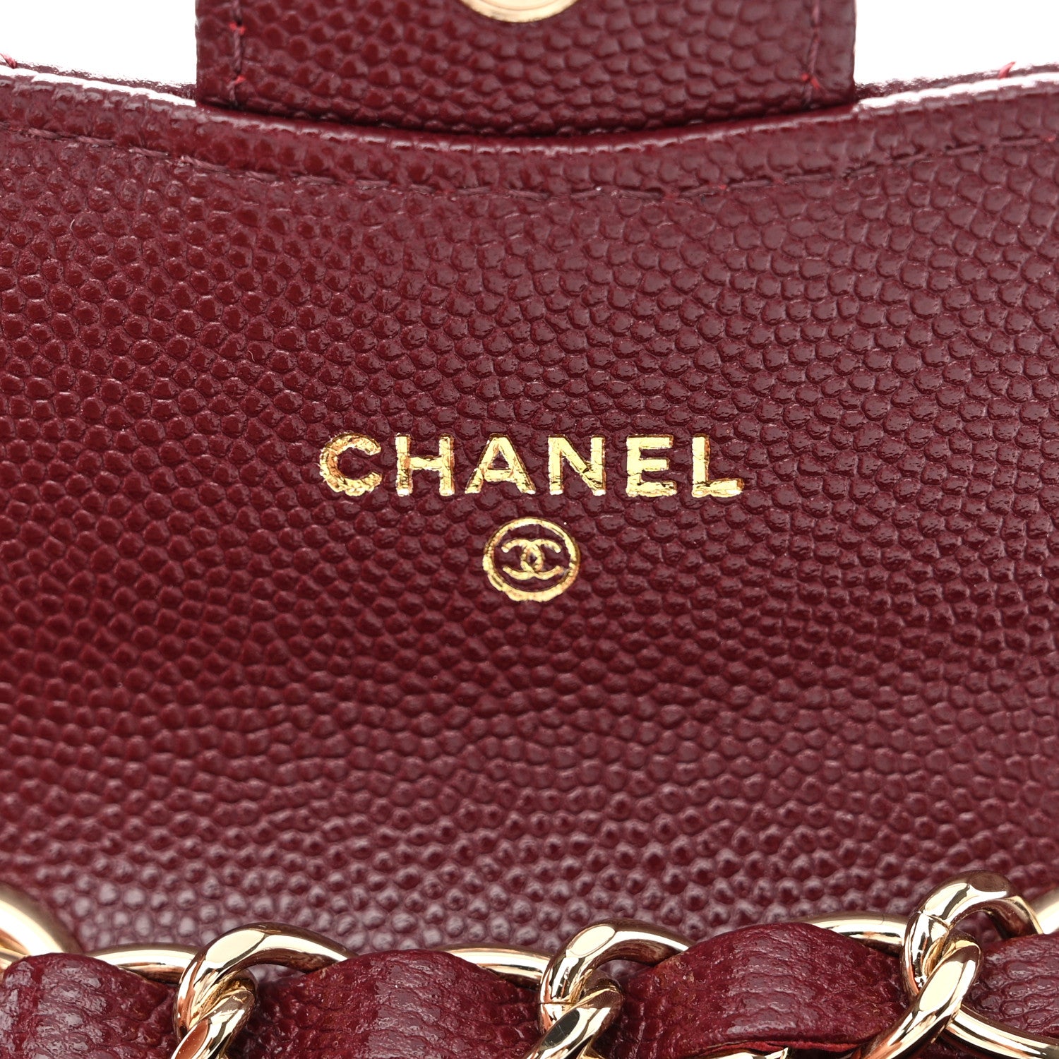 Chanel Caviar Quilted Mini Chain Belt Bag Burgundy 6 of 12