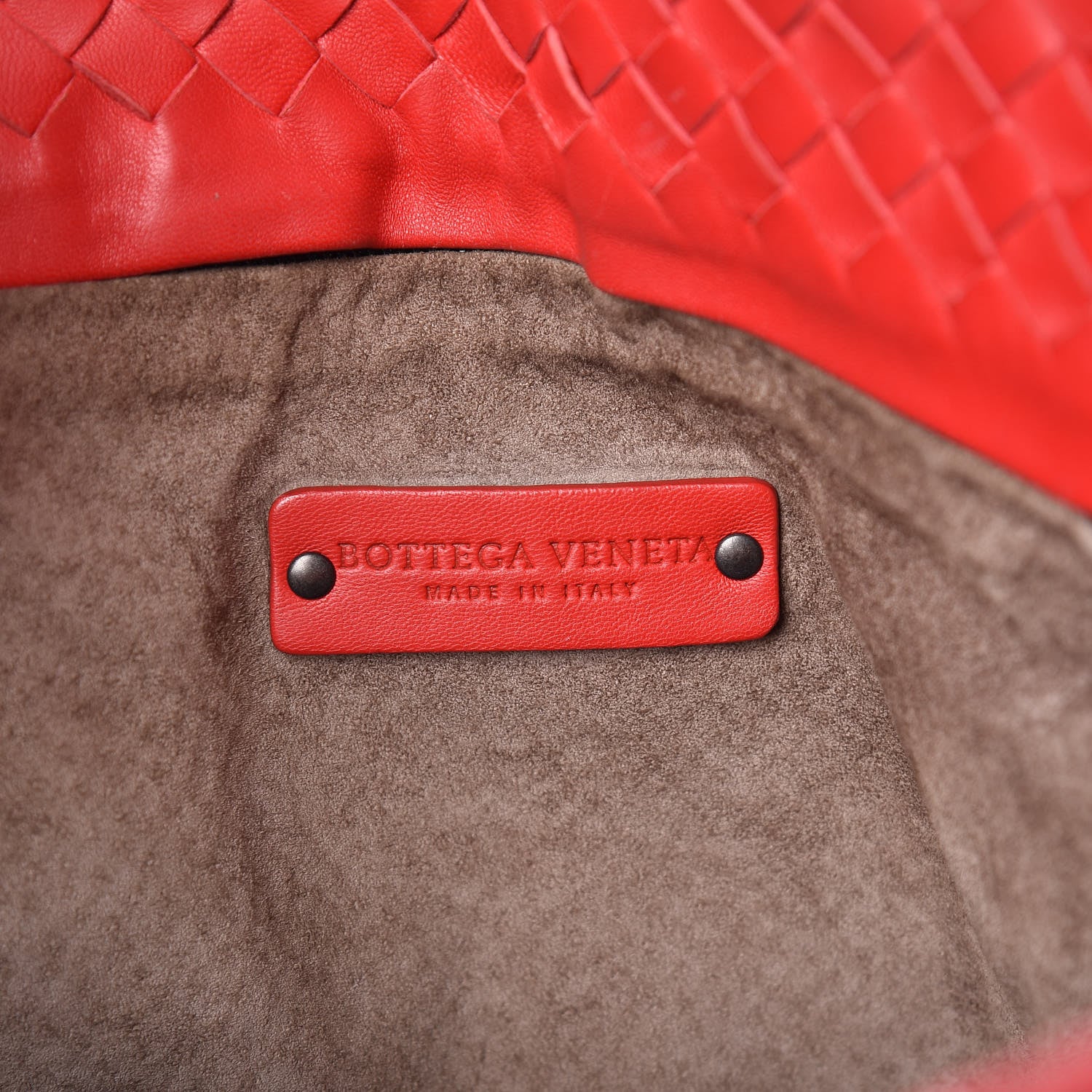 Bottega Veneta Nappa Intrecciato Double Handle Bucket Bag New Red 6 of 15
