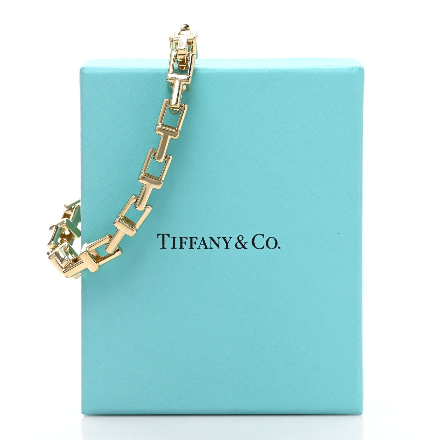 18K Yellow Gold Wide T Chain Bracelet