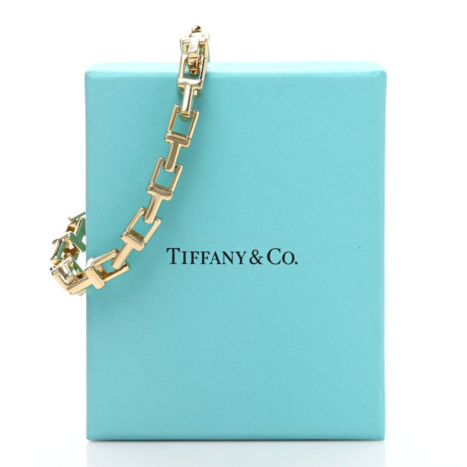 Tiffany 18K Yellow Gold Wide T Chain Bracelet 4 of 4