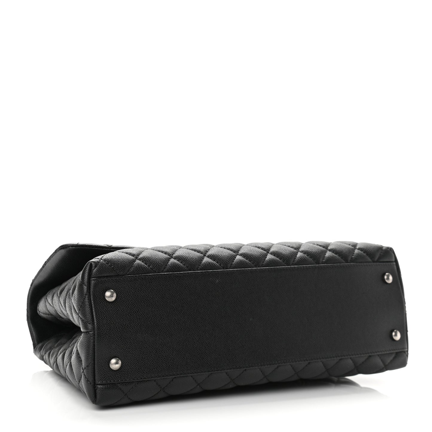 Caviar Quilted Medium Coco Handle Flap Black