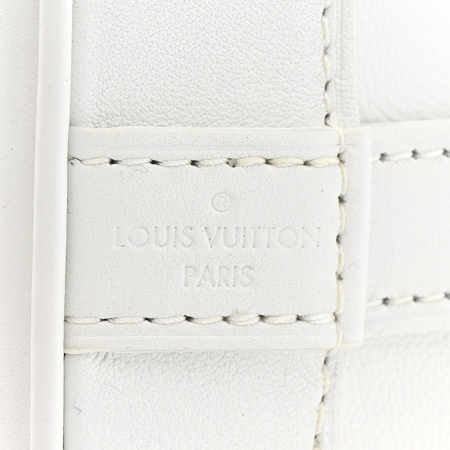 Calfskin Monogram Cutout Petit Noe White