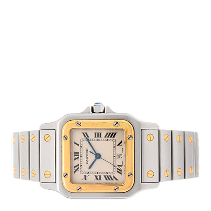 Cartier Stainless Steel 18K Yellow Gold 29mm Santos De Cartier Galbee Quartz Watch 2 of 4
