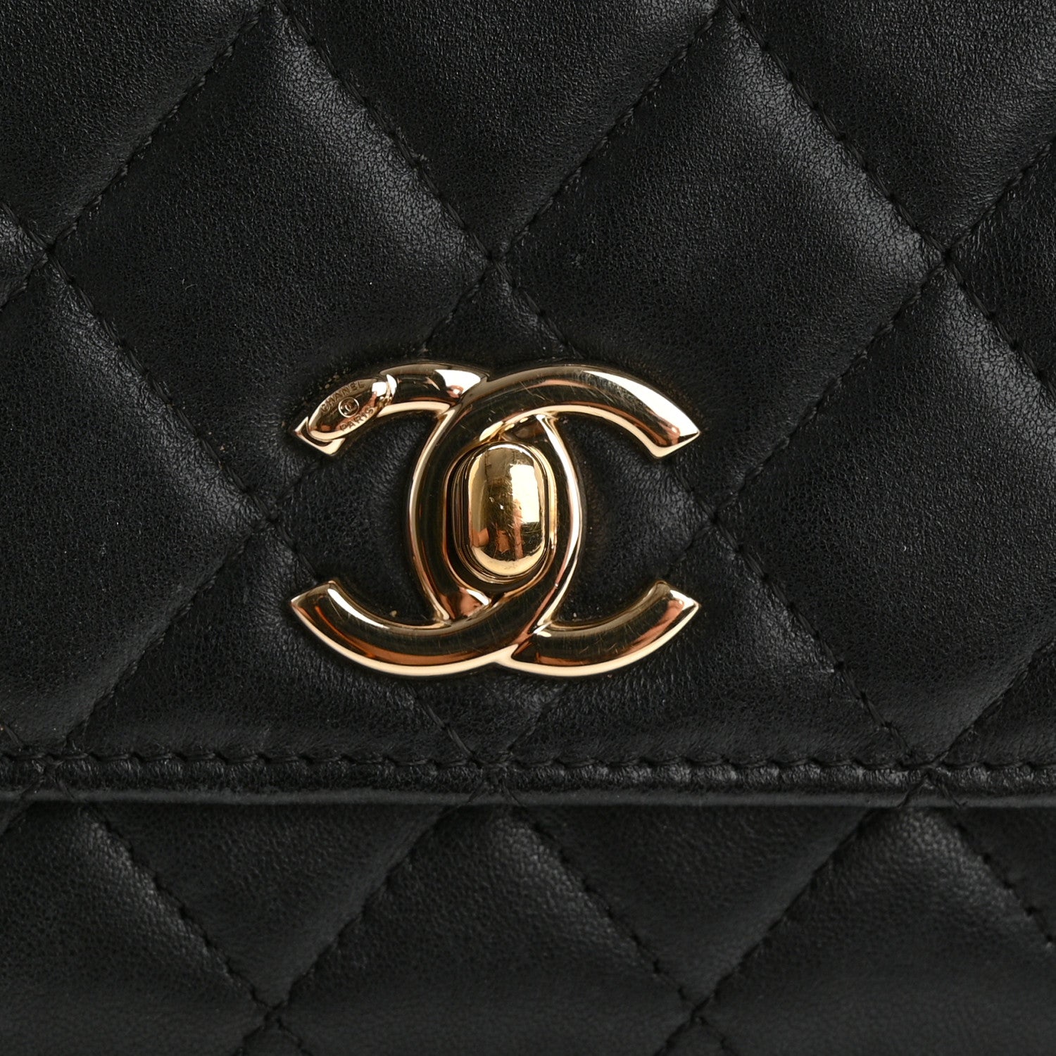 Chanel Lambskin Quilted Trendy CC Wallet On Chain WOC Black 13 of 16