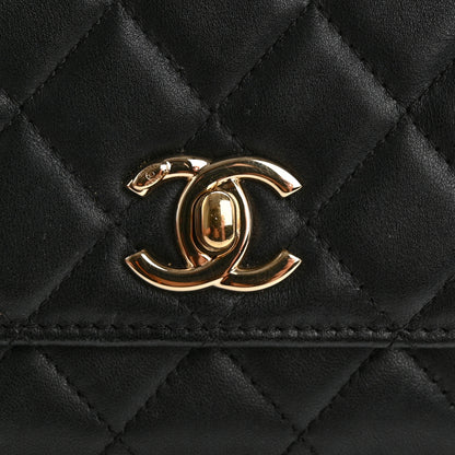 Chanel Lambskin Quilted Trendy CC Wallet On Chain WOC Black 13 of 16