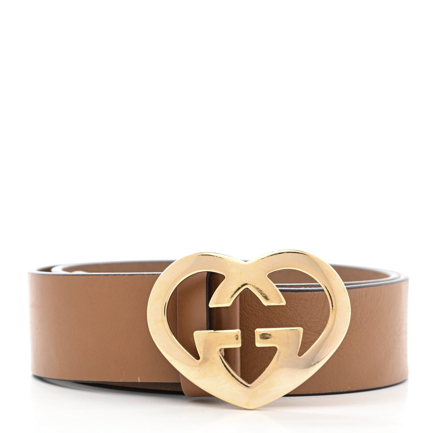 Gucci Calfskin Lovely Heart GG Belt 85 34 Beige 1 of 8