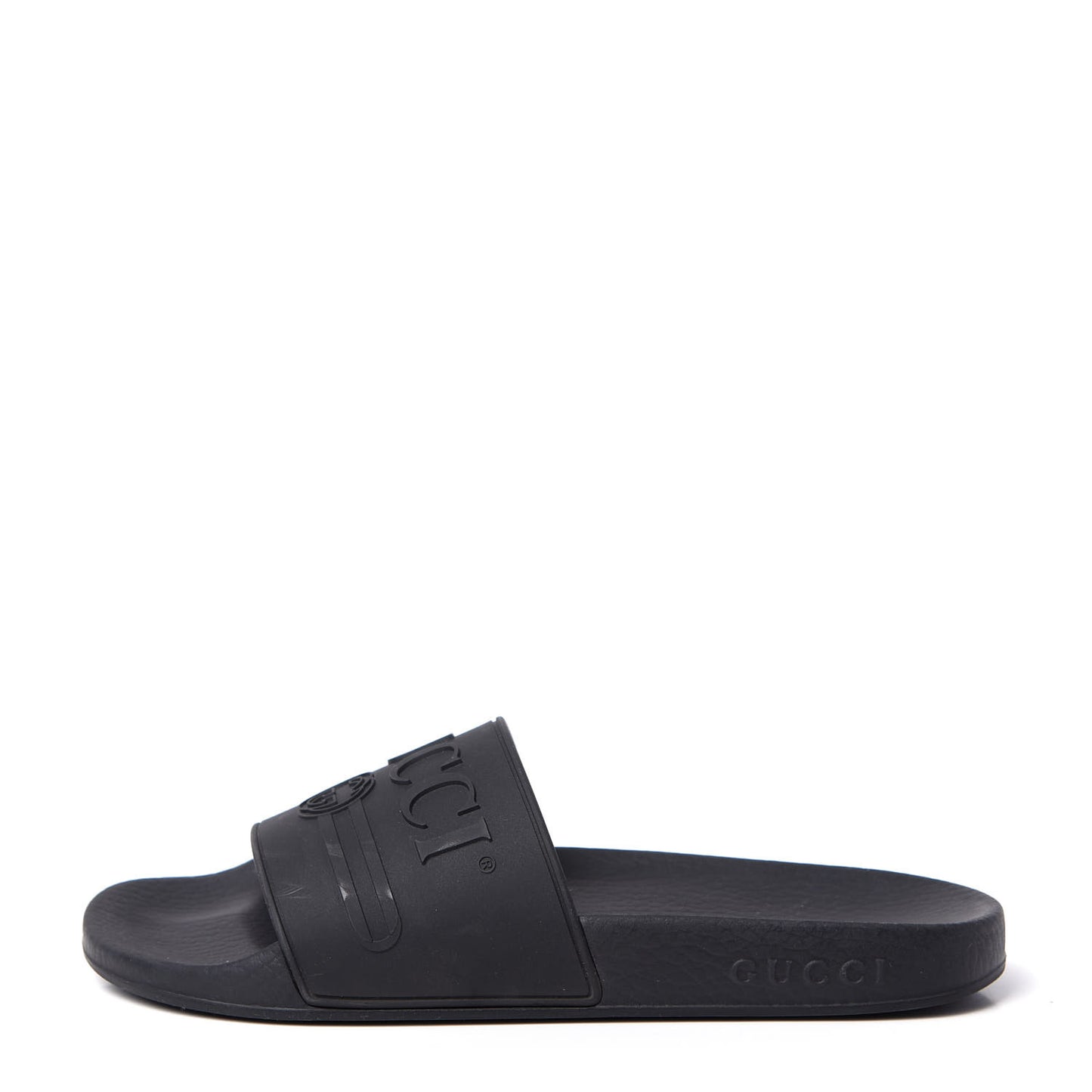 Rubber Womens Logo Slide Sandals 37 Black