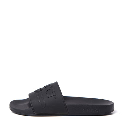 Gucci Rubber Womens Logo Slide Sandals 37 Black 1 of 10