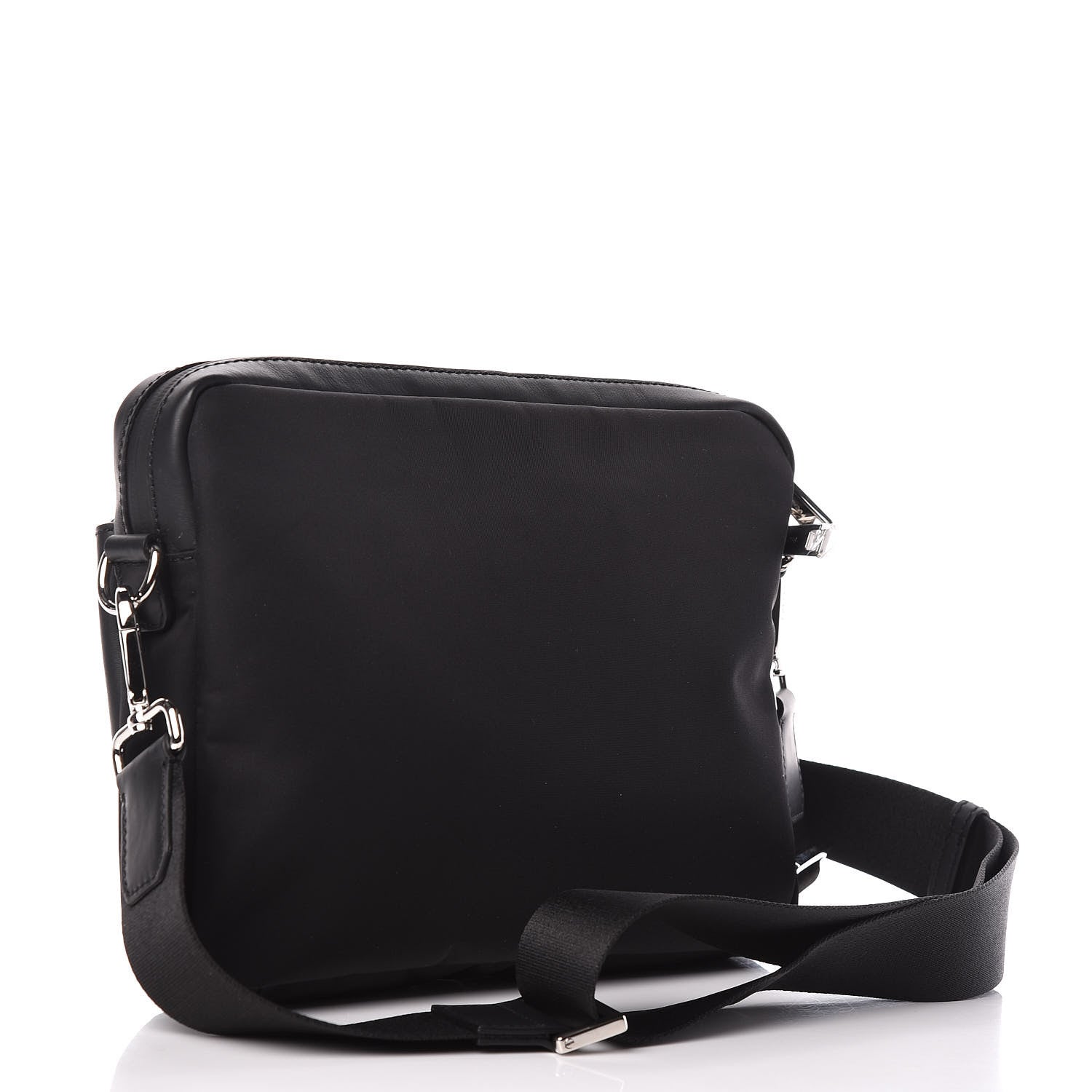 Fendi Nylon Vitello Century Opaco Mini Bug Eyes Flat Messenger Black 3 of 9