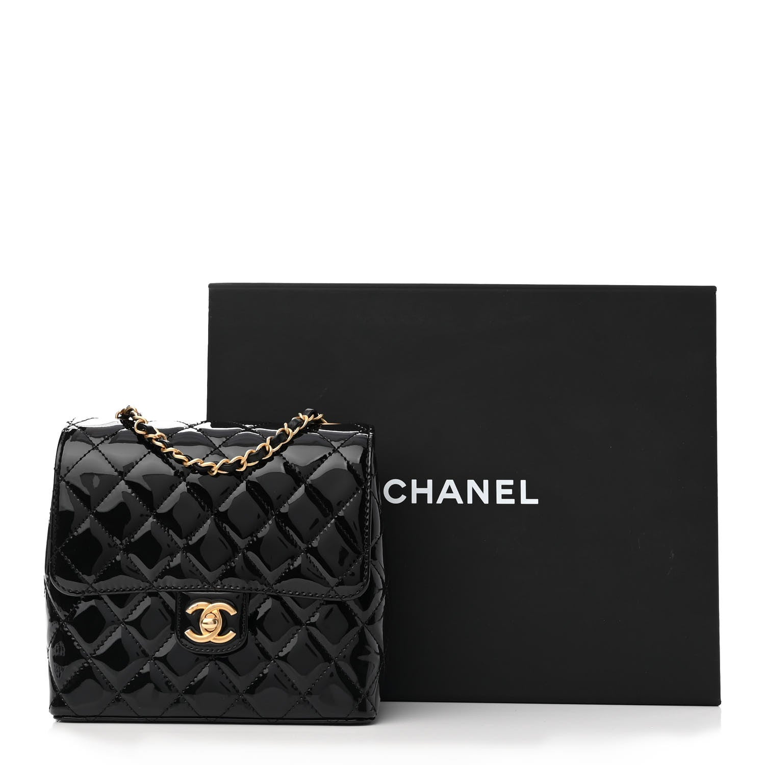 Chanel Patent Quilted Small Flap Black 11 of 11